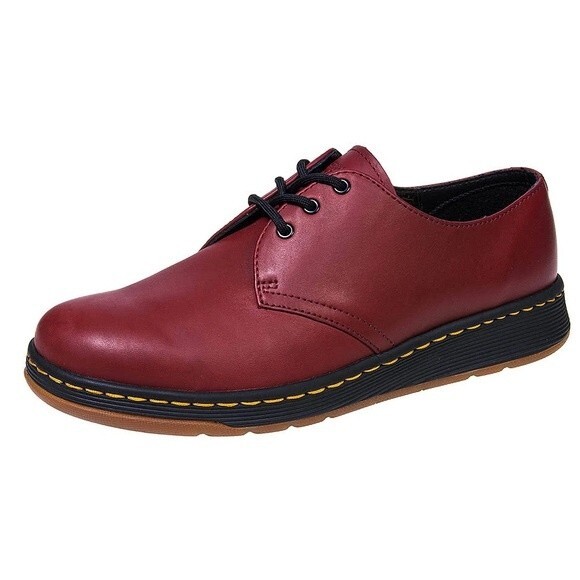 NWOT CAVENDISH Light Dr Martens Cherry Red Leather Shoes - Picture 1 of 13